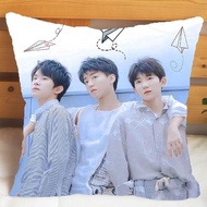 Throw Pillow TFBOYS Idols Chinese boy group Karry Roy Jackson Wang Jun kai Wang Yuan Yiyang QianXi Decorative Cushion with Insert for Couch Chair Bed Car Multiple Sizes Fans Suppor