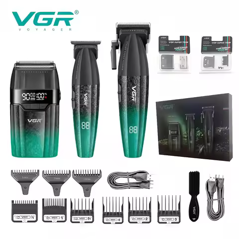 VGR Hair Clippers Professional Hair Trimmers Rechargeable Body Trimmer Electric Clippers Adjustable 