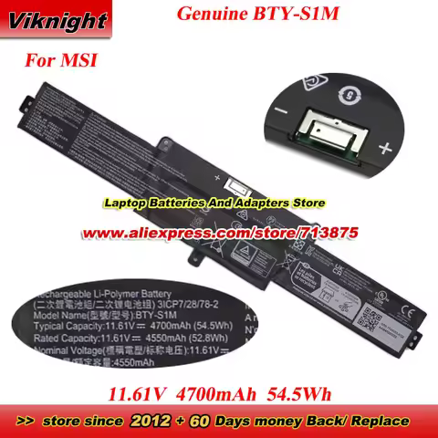Genuine BTY-S1M battery for MSI Claw A1M A1M-025HK A1M-050US A1M-051US Gaming Handheld PC Tablet Bat
