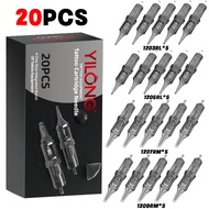 YILONG New 20pcs Cartridge 08 Tattoo Needles RL RS RM M1 Disposable Sterilized Safety Tattoo Needle 