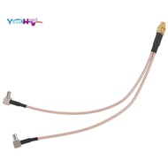 8 inch SMA Female to Y type 2 X TS9 Angle Male Connector Splitter Combiner Cable,gold&silver