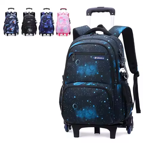 Children School bag with wheels school backpack On wheels School Trolley backpacks bags for boys whe