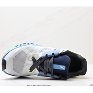 On ning Cloudstratus Shock Absorbing, Breathable, Stable ort ning Shoes in White, Blue, and Yellow W