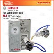 Bosch H3 12 Volt 55 Watt Fog Lamp Halogen Light Bulb (1 Pair) Mentol Lampu Spot Light Kereta (2 Pcs)