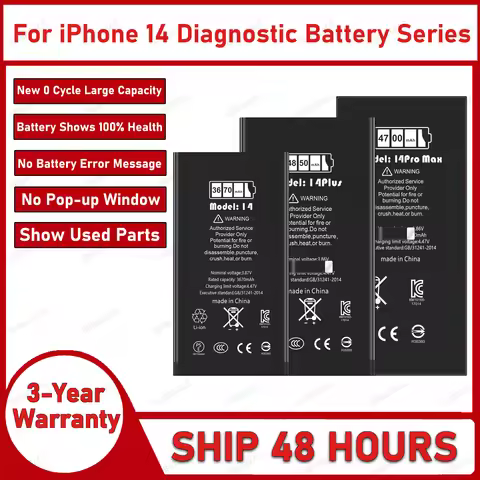 2026 Years 100% New Diagnostic Battery no error message no pop up for iphone 14 14 Pro max 14 PLus b
