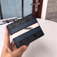 Chris精品代購 COACH 寇馳 26072 撞色條紋短夾 錢包 原裝正品 美國代購