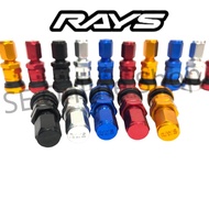 Rays Valve Cap Aluminum Sport Rim Valve Tire Valve Kereta Motor Valve Motorcycle Valve Tubeless Valv