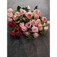 Bunga rose tiruan hiasan 10head Rose kecil 9head rose besar