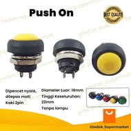 TOMBOL 2 Pin Plastic Round Push On Switch 2pin Switch 2 Pin Button 2 Legs