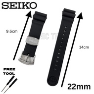 (Original) Seiko Prospex Black Silicone Band 22mm For Model SRP777K1 / SRPE93K1 R02F011J0