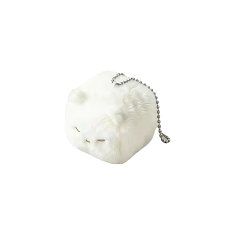 Cute Soft Fluffy Cat Plush Keychain Kawaii Cartoon Design Bead Chain Fluffy Cat Bag Charm Plush Bag 