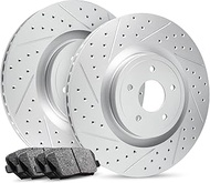R1 Concepts Carbon Front Brake Rotors Drill Slot with Ceramic Pads 1PC.76022.02