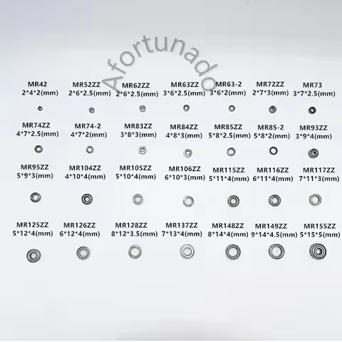 Various Sizes Miniature Bearings 1piece Metal Sealed MR42 MR63ZZ MR74ZZ MR85ZZ MR106 MR155ZZ Transmi
