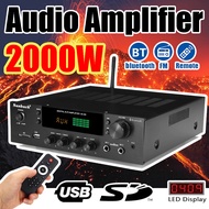 HIFI Audio Amplifier Bluetooth 2000W Dengan Remote Control AV-80 - FM Radio - Equalizer - EQ - Power