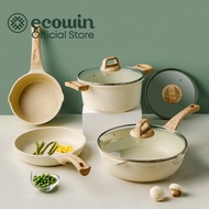 Ecowin Non Stick Casserole Pot Bowl Deep Fry Pan with Cover Cookware Tool