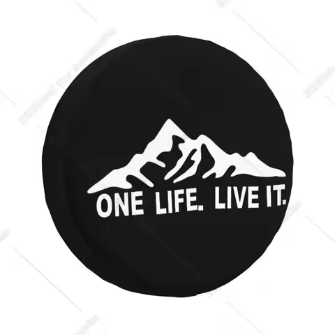 Custom One Life Live It Spare Wheel Tire Cover for Prado Pajero Wrangler Jeep RV SUV Camper Vehicle 