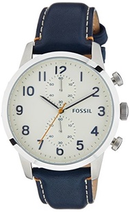 Fossil Men s Chronograph Townsman Navy Leather Strap Watch 44mm FS4932