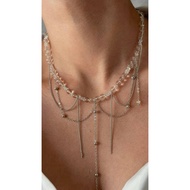 Fashion Minimalist Faux Water Drop Dew Tassel Necklace