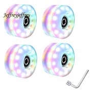 4 Roller Skate Wheels 58mm X 32mm  Quad Roller Skateboard Wheels Outdoor High Flash Six Light Double