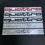 Car 3D Matal Quattro logo Front Grille Body Rear Trunk Stickers Emblem for Audi Quattro Logo A3 A4 A