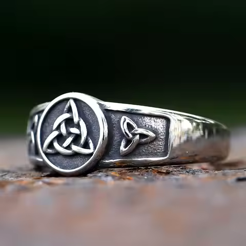 2023 Witch Knot Stainless Steel Ring Wiccan Cross Celtics Knot Women Rings Witchcraft Good Luck Prot