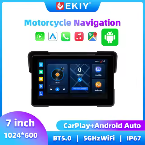 EKIY 7 Inch Motorcycle Carplay Navigation GPS Android 13.0 2+32GB Wireless Apple Carplay Android Aut
