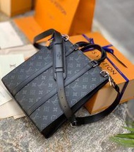 『RP精品』Louis Vuitton 路易威登 LV 黑色 老花 公事包 托特包 斜背包