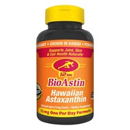 BioAstin Astaxanthin 12mg, 120ct - Supports Recovery from Exercise + Joint, Skin, Eye Health Natural
