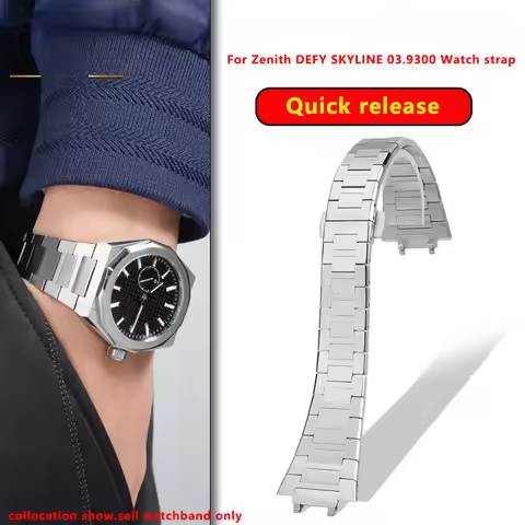 For Zenith DEFY SKYLINE 03.9300 Quick release Refined steel Watch strap Metal Stainless steel Men's 