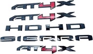 Kit HD AT4X Emblems 3D Badges Letter Nameplate Replacement for Sierra 2023-2025 2500HD 3500HD (Red B