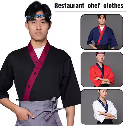 Japanese Style Chef Uniforms Kimono Teppanyaki Sushi Cuisine Restaurant Food Service Work Wear Chef 