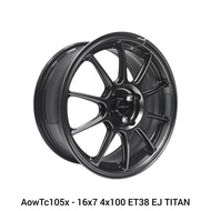 【Harga untuk 1pcs】 AOW-Tc105x FLOW FORMING 16 INCH 16X7 4X100 ET38 EJ TITAN READY STOCK