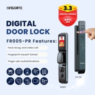 FREE Installation SINGGATE FR005 PRO Smart Viewer Digital Door Lock Face Reognition/Hidden Fingerprint/PIN/RFID Card/Key