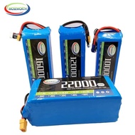 7.4V 11.1V 14.8V 18.5V 22.2V 2S 3S 4S 5S 6S 10000 12000 16000 MAh แบตเตอรี่ LiPo 25C รถ RC การฉีดพ่น