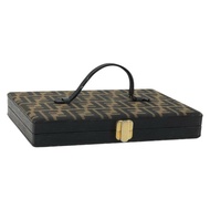 FENDI Zucca帆布手拿包 黑色棕色 正品 164495A