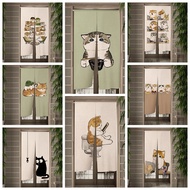 Cat Funny Cute Door Curtain Room Nolan Door Decor Curtain Partition Curtain Drape Kitchen Entrance Hanging Half-Curtain