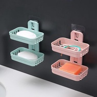 2-Tier Soap Holder 2-Tier Bathroom Soap Box Bathroom Shelf Plastic Soap Holder