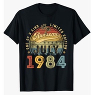 Vintage July 1984 40 Years Old 40th Birthday Gift Men Cotton  T-Shirt 1984 Vintage Gifts 40th Birthd