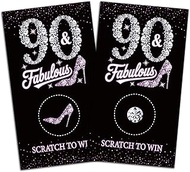 32 Pack 90th Birthday Scratch Cards for Women - 90 & Fabulous Scratch Off Tickets - Funny 90th Birth