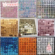 ROXUL Sequin Backdrop, PET Glitter Sequin Panel Wall Decor, Fashion Round Silver Gold Photo Backdrop