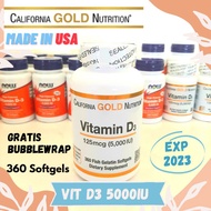 California ORI USA Vitamin D3 5000IU 360 Softgels Vit D 5000 IU