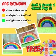 [BUY 2 GET 1 FREE POP IT KEYCHAIN] APE-RAIN APE Educational Toys for Children Rainbow Montessori