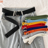Canvas Belt Double Ring Buckle Hundred Versatile Jeans Belt Decoration Summer Students No Punching T