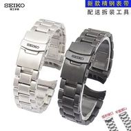 2024 High quality❃❂ 蔡-电子1 SEIKO Seiko No. 5 steel strap watch strap men's Japanese green water ghost mechanical watch sports strap SRPD63 butterfly buckle