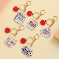 Creative Acrylic Apple Letter Keychain hari guru Teacher's Day Keychain Teacher Day Gift Bag Accesso