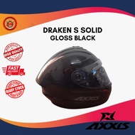 Helmet Axxis Draken S Solid Gloss Black Helmet (READY STOCK) Helmet Full Face Axxis
