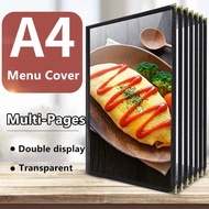Menu A4 Cafe Restaurant 3/4 Bar Holder Page Size Book Coffee Shop Transparent