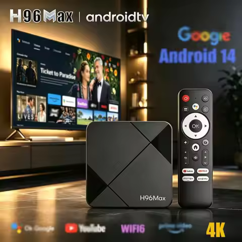H96 MAX RK3518 Smart TV Box Android 2026 TV Box Android 14.0 Wifi6 BT5.4 4K HD 100M Voice Assistant 