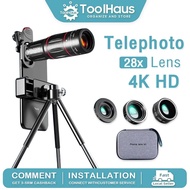 🔥Lowest Price🔥28X HD Phone Camera Lens Kit Telephoto Zoom Wide Angle Macro Fish Phone Smartphone Tri