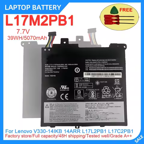 New Laptop Battery L17M2PB1 7.7V 39WH 5070mAh High Quality For Lenovo V330-14IKB 14ARR L17L2PB1 L17C
